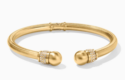 Meridian Open Hinged Bangle, Gold
