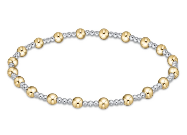 Classic Sincerity Pattern 4mm Bead Bracelet, Mixed Metal