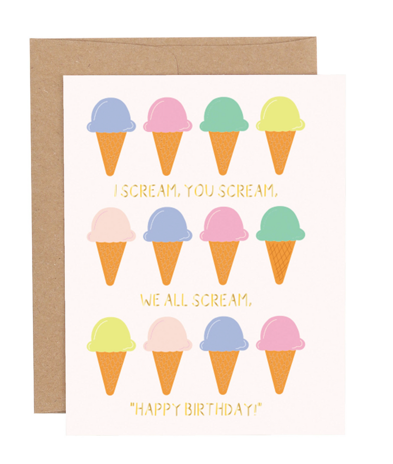 Ice Cream Birthday Greeting Card