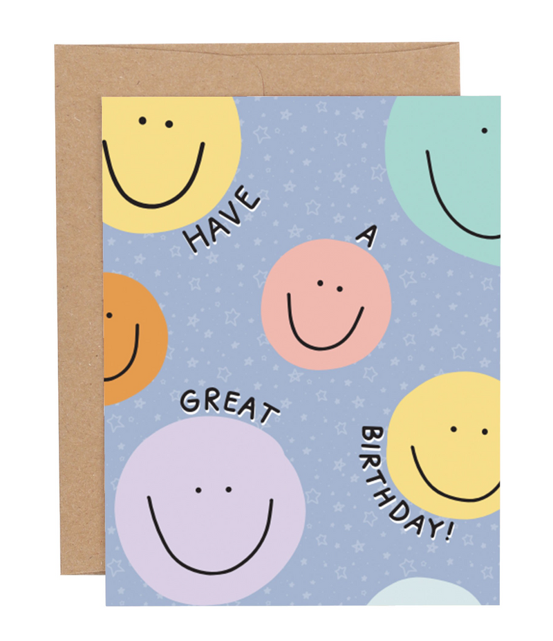 Have A Great Birthday Smiley Greeting Card