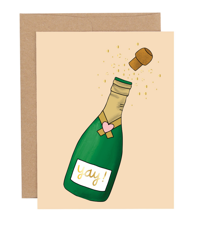 Champagne Yay Greeting Card