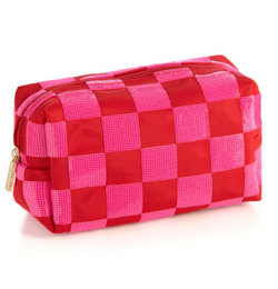 Cara Checkered Cosmetic Pouch