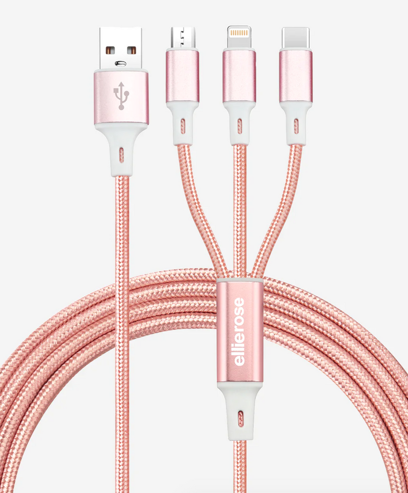 3-in-1 Charging Cable, Rose Gold