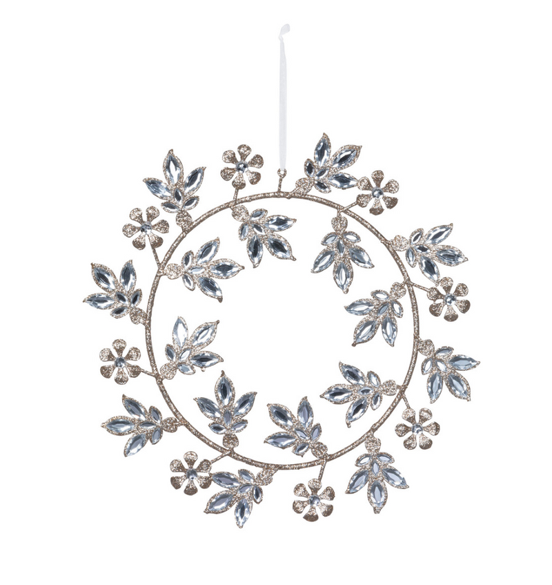 Vining Floral Gem Wreath Ornament