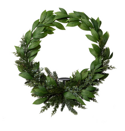 Bayleaf and Juniper Wreath with Candle Plate