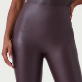 Leather-Like Front Slit Skinny, Cherry Chocolate