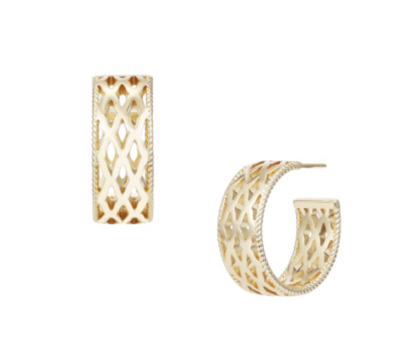Graceful Mini Hoop Earrings, Gold