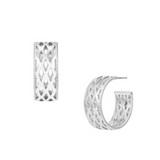 Graceful Mini Hoop Earrings, Silver