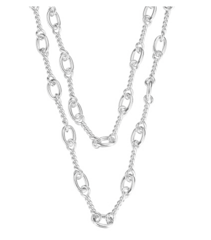 She's Spicy Chain Link Necklace, Silver