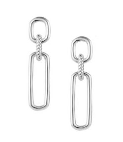 She's Spicy Link Statement Earrings, Silver