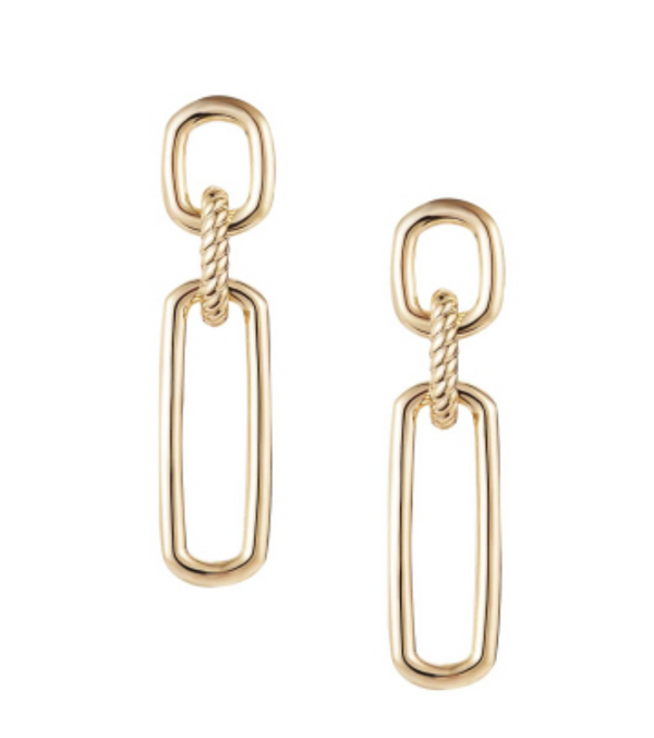 She's Spicy Link Statement Earrings, Gold