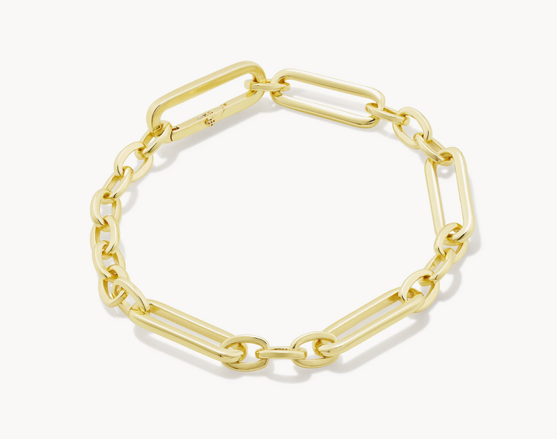 Heather Link and Chain Bracelet, Gold