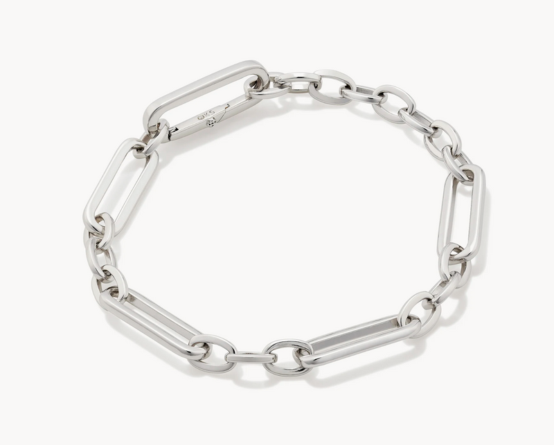 Heather Link and Chain Bracelet, Silver