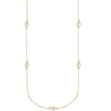 Adorned Pearl Station Necklace, Gold