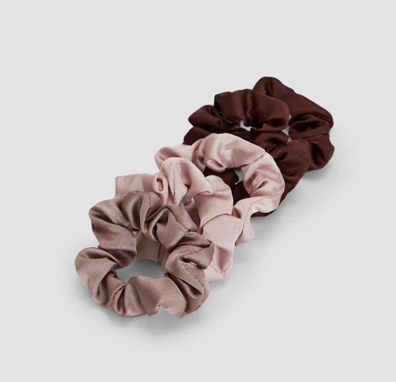 Satin Sleep Scrunchies 5pc, Cameo