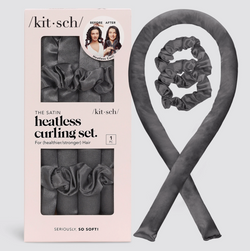 Satin Heatless Curling Set, Charcoal