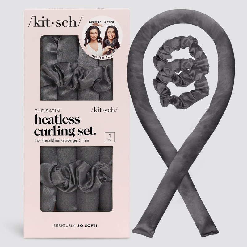 Satin Heatless Curling Set, Charcoal