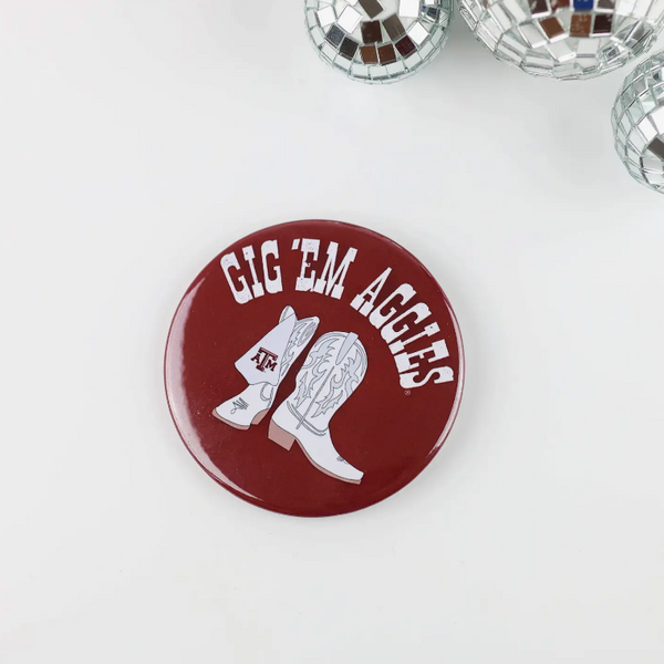 Gig Em Aggies Boots Gameday Pin
