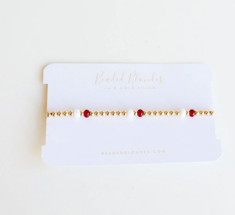 Maroon & White Poppi Bracelet