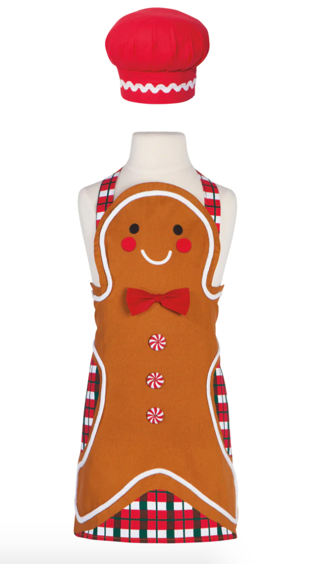 Gingerbread Daydream Kids Apron and Hat Set