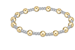 Classic Sincerity Pattern 5mm Bead Bracelet, Mixed Metal