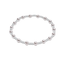 Classic Sincerity Pattern 4mm Bracelet, Sterling Pearl