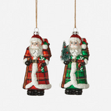 Plaid Santa Ornament
