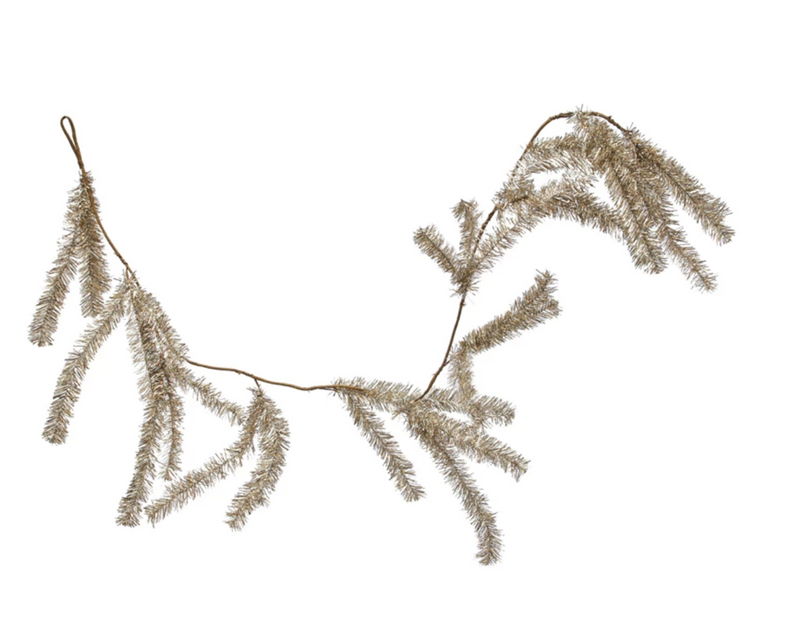 72" Tinsel Garland, Antique Silver Finish