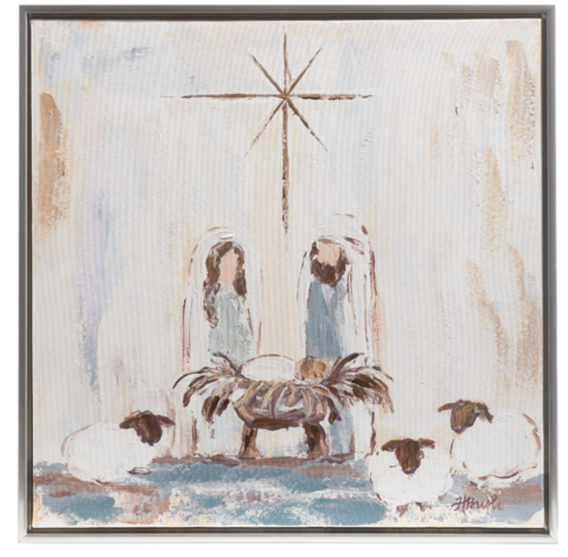 19.5" Holy Family Framed Canvas Wall Art