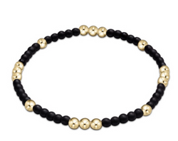 Worthy Pattern 3mm Bead Bracelet, Matte Onyx
