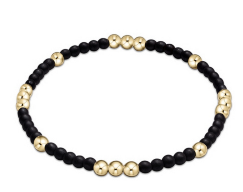 Worthy Pattern 3mm Bead Bracelet, Matte Onyx
