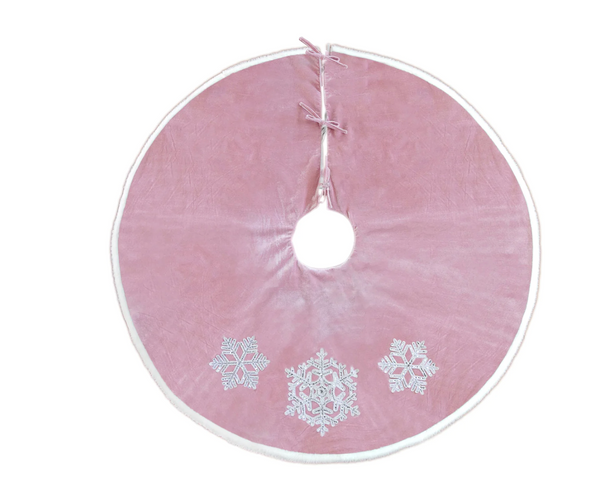 Dusty Rose Snowflake Tree Skirt