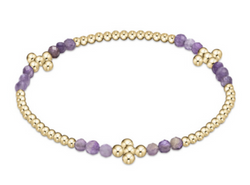 Signature Cross Gold Bliss Pattern 2.5mm Bead Bracelet, Amethyst