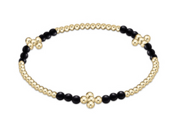 Signature Cross Gold Bliss Pattern 2.5mm Bead Bracelet, Matte Onyx
