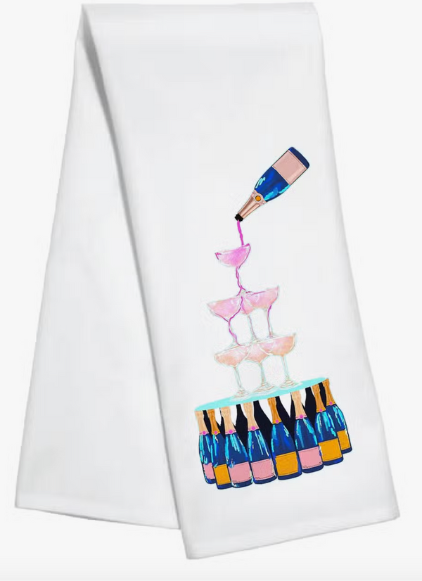 Pour Champagne Tower Kitchen Towel