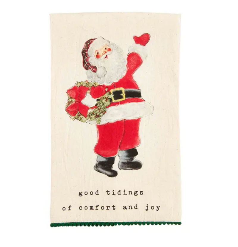 Wreath Santa Hand Towel