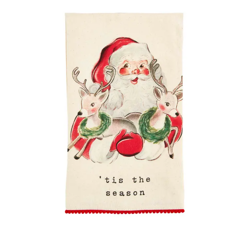 Santa and Reindeer Hand Towel