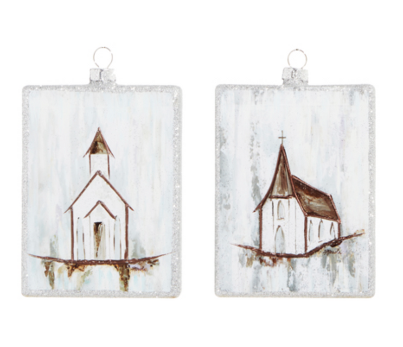 Glass Church Ornament