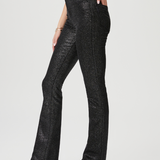 High Rise Manhattan Boot Jean - Black/Silver Glitter Luxe Coating