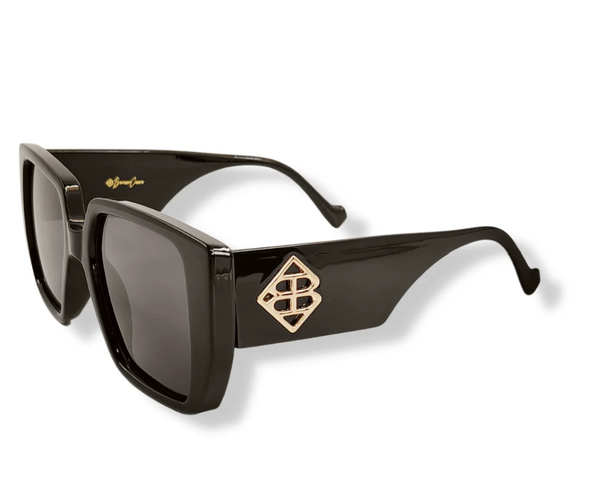Classic Black Square Sunglasses with Polarized Lenses