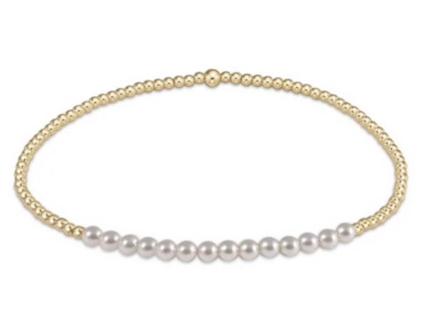 Egirl Gold Bliss 2mm Bead Bracelet, Pearl