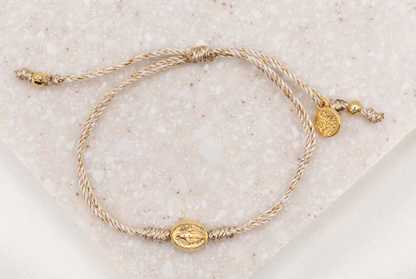 Say Yes Miraculous Mary Bracelet, Metallic Gold