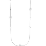 Adorned Pearl Logo Station Necklace, Silver