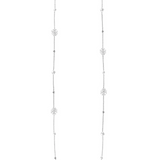 Adorned Pearl Logo Station Necklace, Silver