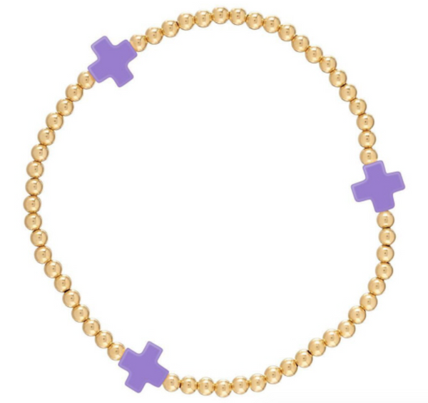 Egirl 3mm Signature Cross Bracelet, Purple