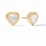 Heart Stud, Iridescent Clear Crystal