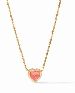 Heart Delicate Necklace, Iridescent Blush Pink