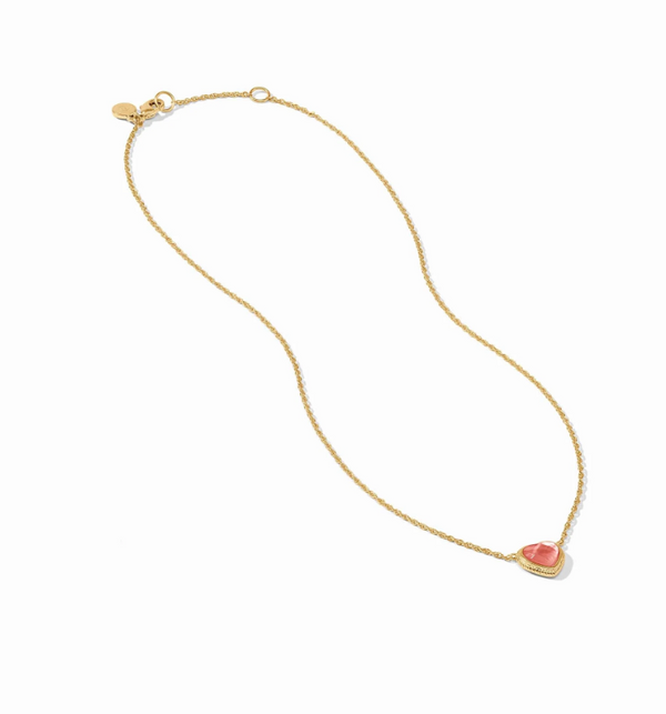 Heart Delicate Necklace, Iridescent Blush Pink