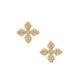 Shine Bright Cross Stud Earrings, Gold