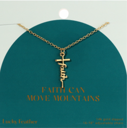 Faith Can Move Mountains Necklace, Gold